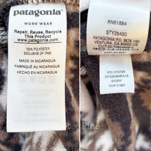 Patagonia‎ Fleece Synchilla Snap-T Fleece Shepherds Knit Birch White Size XL - Picture 10 of 11